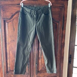 Olive Green Slim Ankle Pants